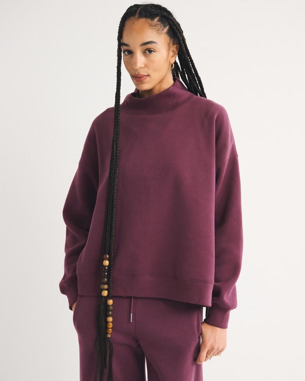 Abercrombie & Fitch Sunday Oversized Funnel Neck Pullover Sweatshirt Medium